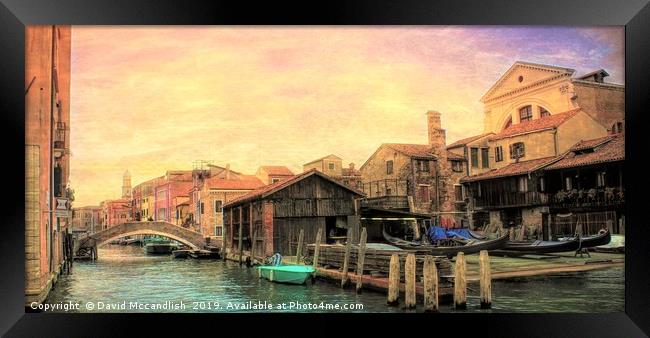 Venice Boatyard               Framed Print by David Mccandlish
