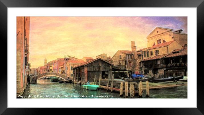 Venice Boatyard               Framed Mounted Print by David Mccandlish