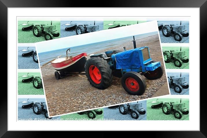 Cromer Beach Tractor Framed Mounted Print by David Mccandlish