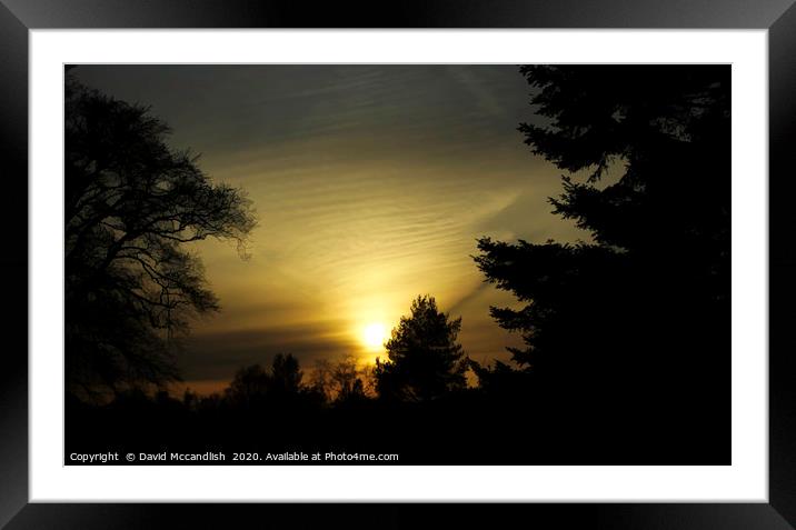     Sunset with cloud formation                    Framed Mounted Print by David Mccandlish