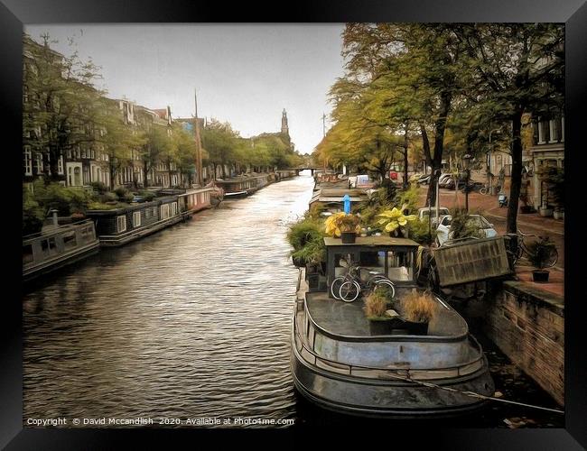Canal Life Amsterdam Framed Print by David Mccandlish