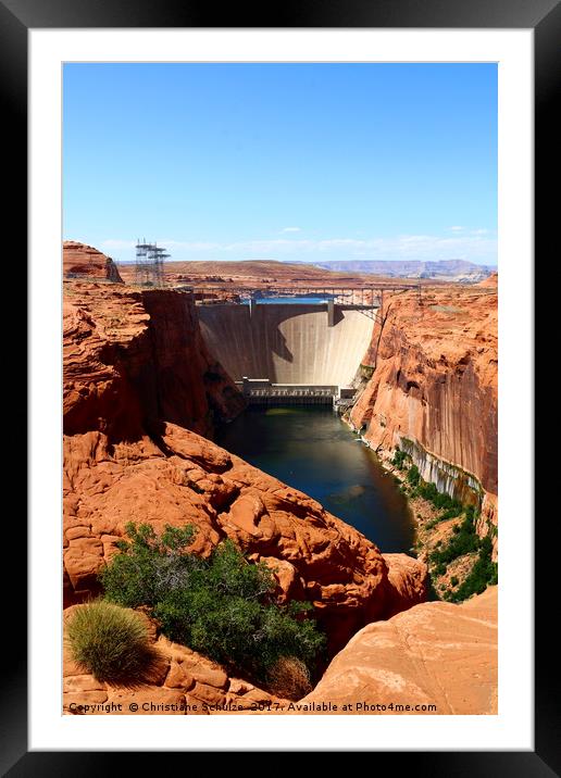 The Dam And Glen Canyon Bridge  Framed Mounted Print by Christiane Schulze