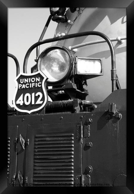 Union Pacific Big Boy Detail B&W Framed Print by Christiane Schulze