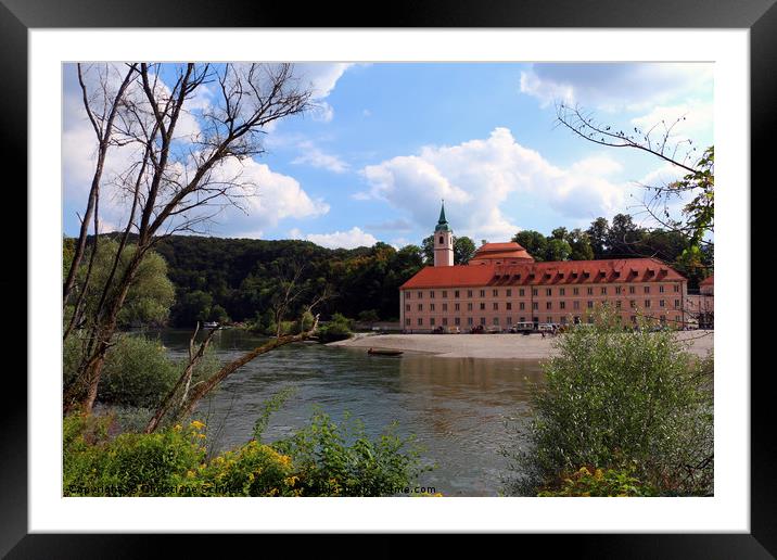 Abbey Weltenburg And Danube River Framed Mounted Print by Christiane Schulze