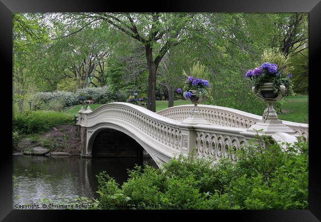 Bow Bridge - Central Park New York  Framed Print by Christiane Schulze