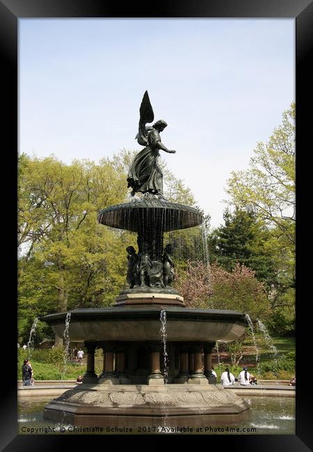 Angel Of The Waters Fountain Framed Print by Christiane Schulze