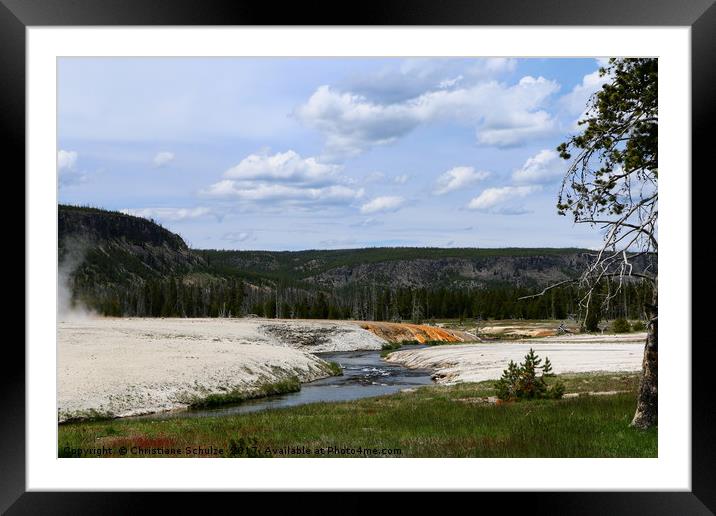 Firehole River And Thermal Geyser Runoff Framed Mounted Print by Christiane Schulze