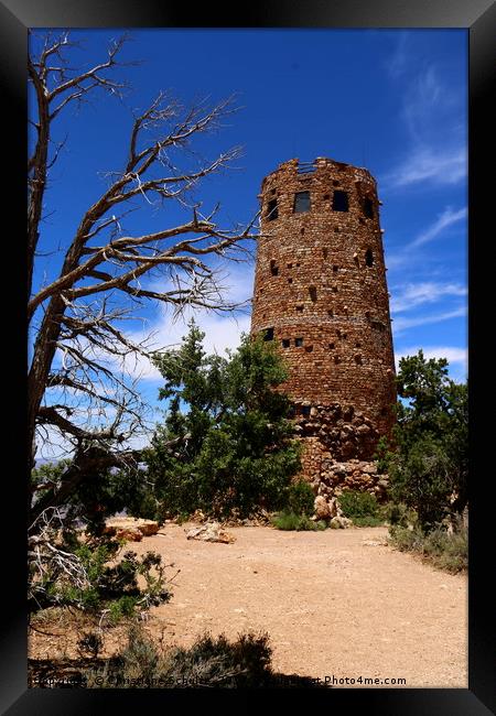 Desert View Watchtower - South Rim Grand Canyon Framed Print by Christiane Schulze