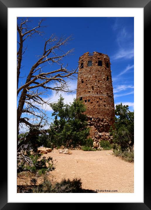 Desert View Watchtower - South Rim Grand Canyon Framed Mounted Print by Christiane Schulze