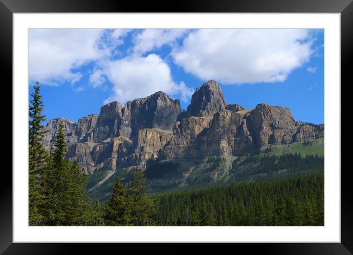 Castle Mountain - Bow Valley Parkway Framed Mounted Print by Christiane Schulze
