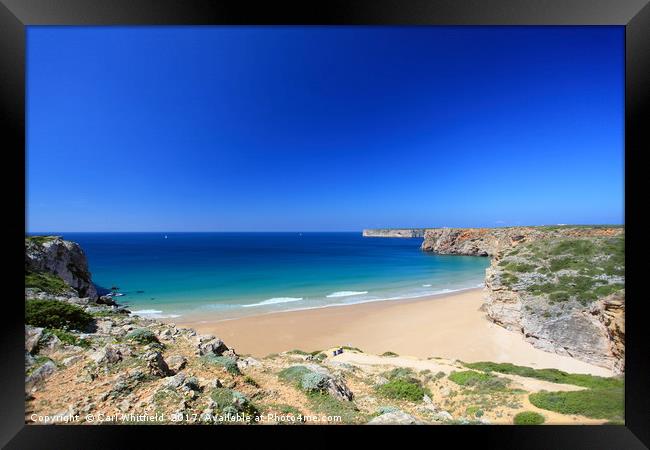 Praia do Beliche near Sagres on the Algarve, Portu Framed Print by Carl Whitfield