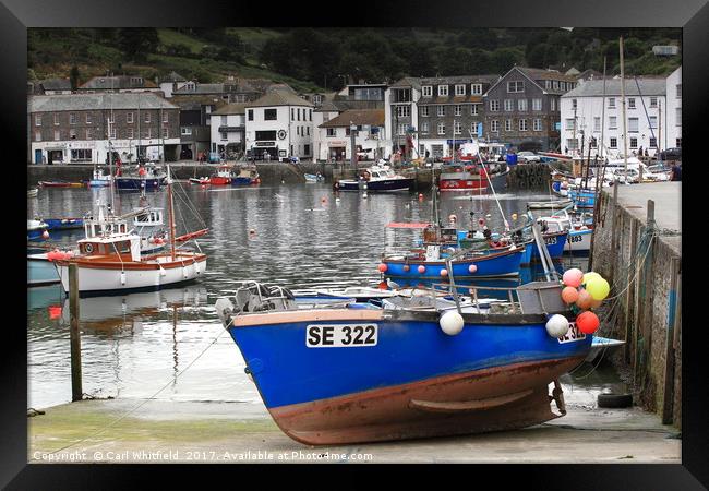 Mevagissey Harbour in Cornwall, England. Framed Print by Carl Whitfield