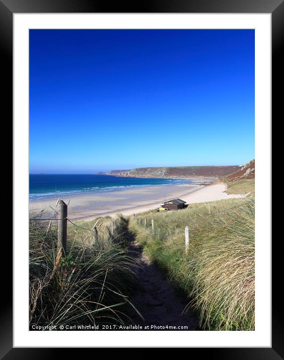 Sennen Cove in Cornwall, England. Framed Mounted Print by Carl Whitfield