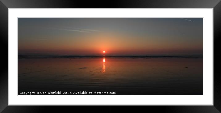 Sunset at Westward Ho! Panoramic Framed Mounted Print by Carl Whitfield