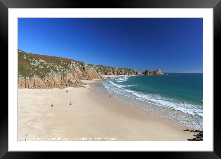Porthcurno Beach in Cornwall, England Framed Mounted Print by Carl Whitfield