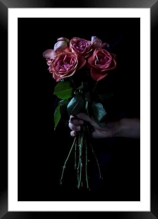 Bouquet of roses Framed Mounted Print by Denitsa Karan