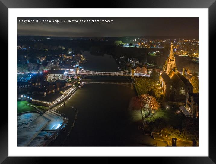 Marlow Bridge - December Night Framed Mounted Print by Graham Degg