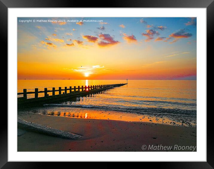 Majestic Sunrise over the Rugged Beach of Aberdeen Framed Mounted Print by Mathew Rooney