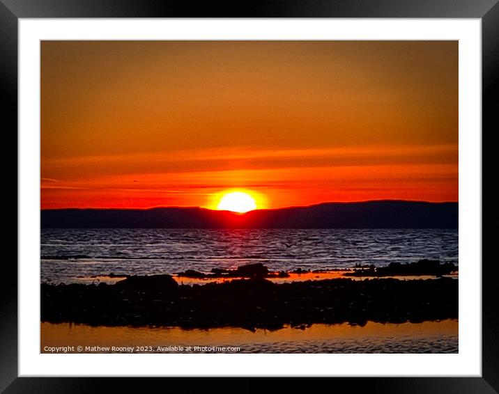Serene Scottish Beach Sunset Framed Mounted Print by Mathew Rooney