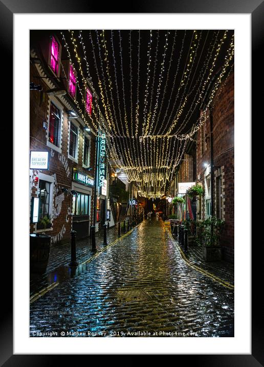 Enchanting Ashton Lane at night Framed Mounted Print by Mathew Rooney