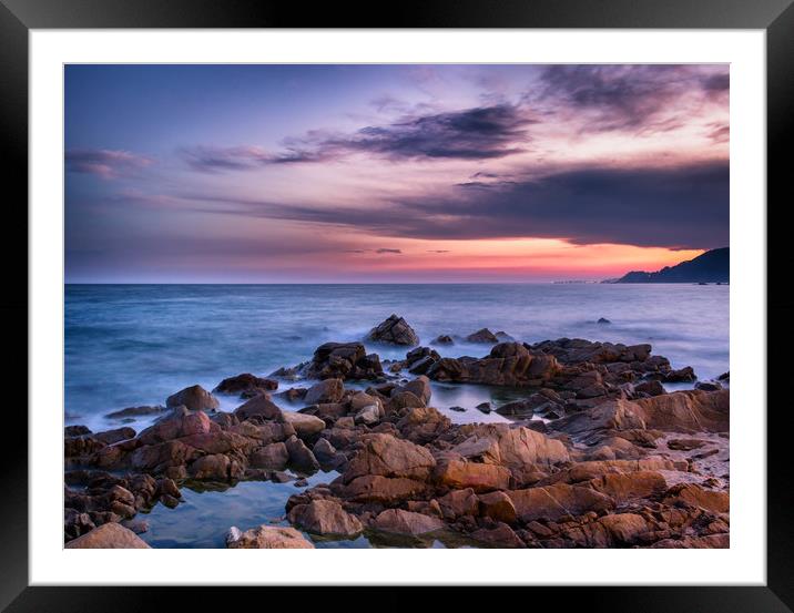 Pastel Sunset Across the Mediterranean Sea  Framed Mounted Print by Andrew George