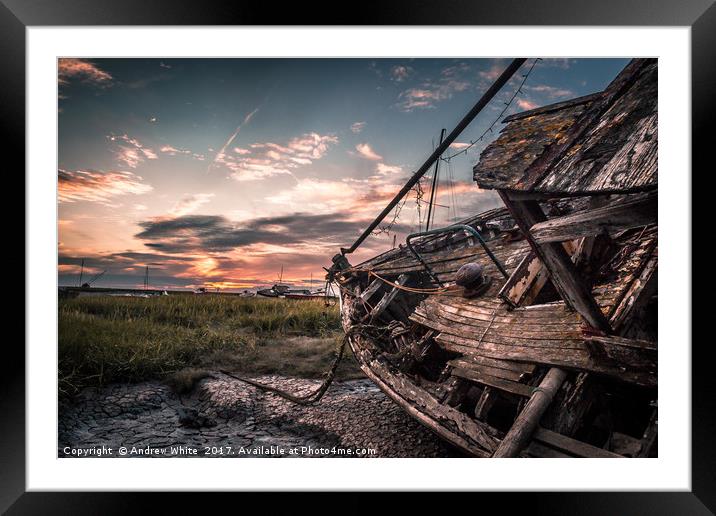 Sunset across the coast of Heswall UK Framed Mounted Print by Andrew George