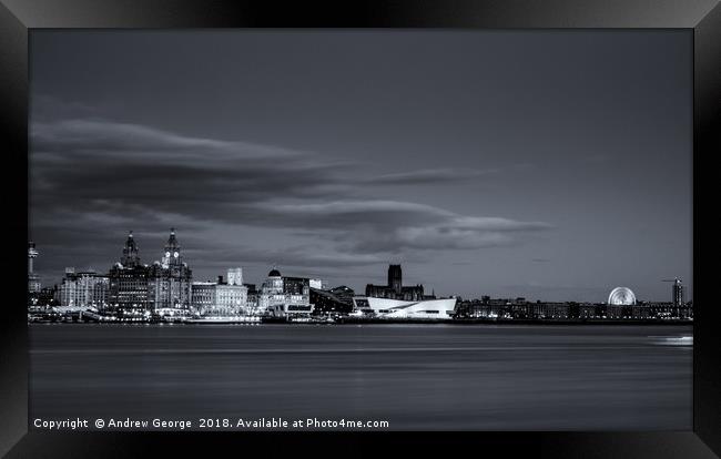 Liverpool Cityscape Framed Print by Andrew George