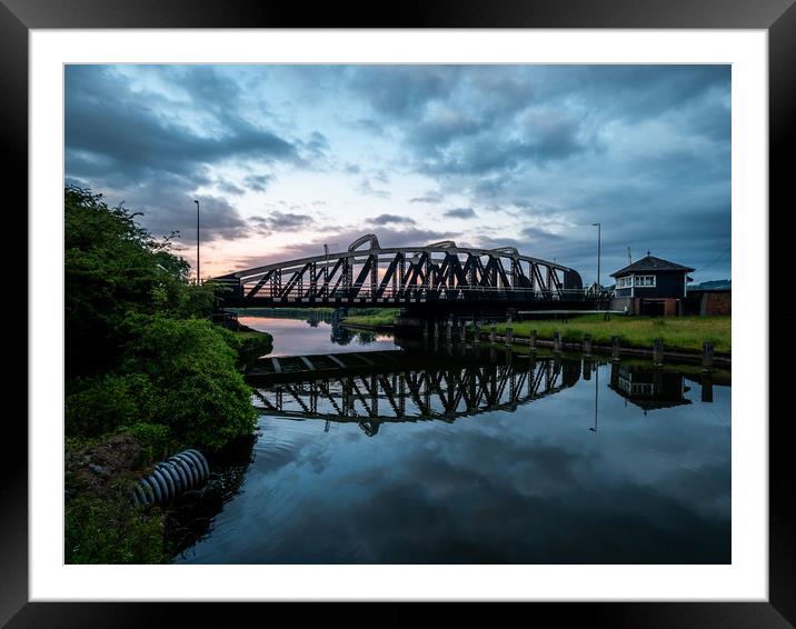 The Sutton Weaver Swing Bridge  Framed Mounted Print by Andrew George