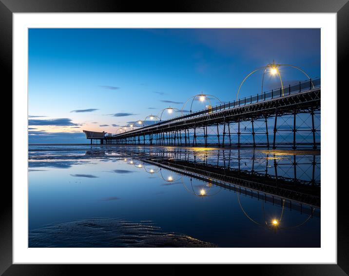 Southport Beach and Pier Framed Mounted Print by Andrew George