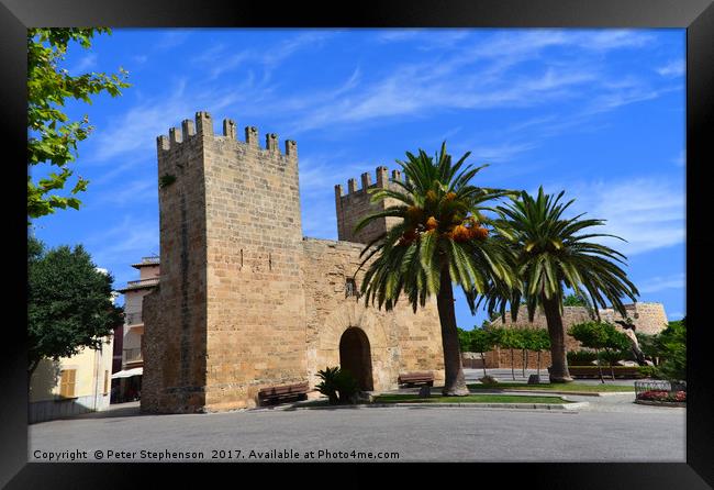Xara Gate - Portal del Moll in Alcudia Old Town    Framed Print by Peter Stephenson