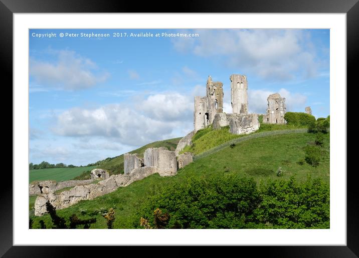 Corfe Castle Framed Mounted Print by Peter Stephenson