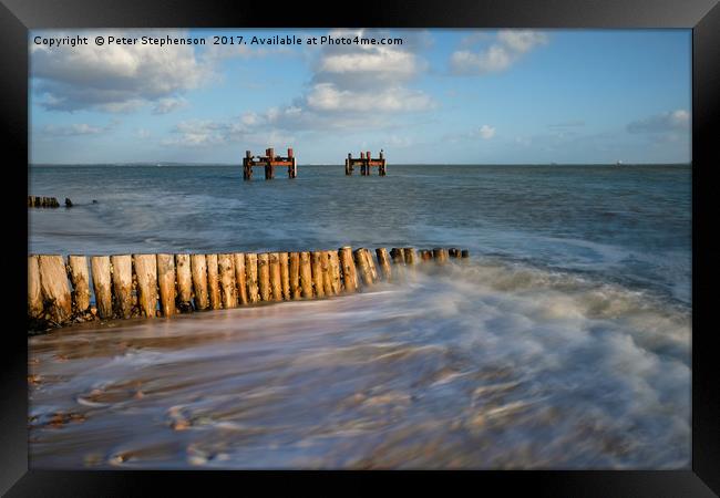 Lepe Beach Hampshire uk Framed Print by Peter Stephenson