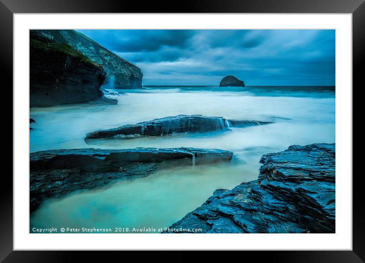 Gull Rock and Trebarwith Strand Cornwall           Framed Mounted Print by Peter Stephenson
