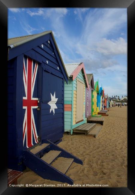 Brighton bathing boxes - Melbourne, Australia.  Framed Print by Margaret Stanton