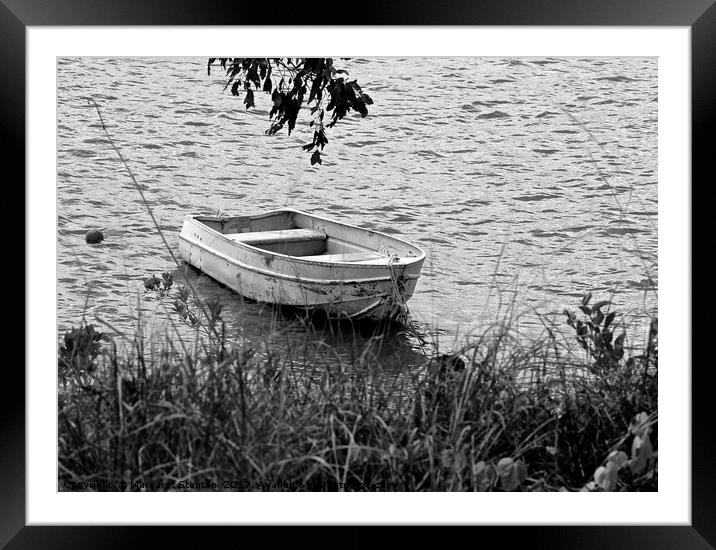 Dinghy (black and white)  Framed Mounted Print by Margaret Stanton