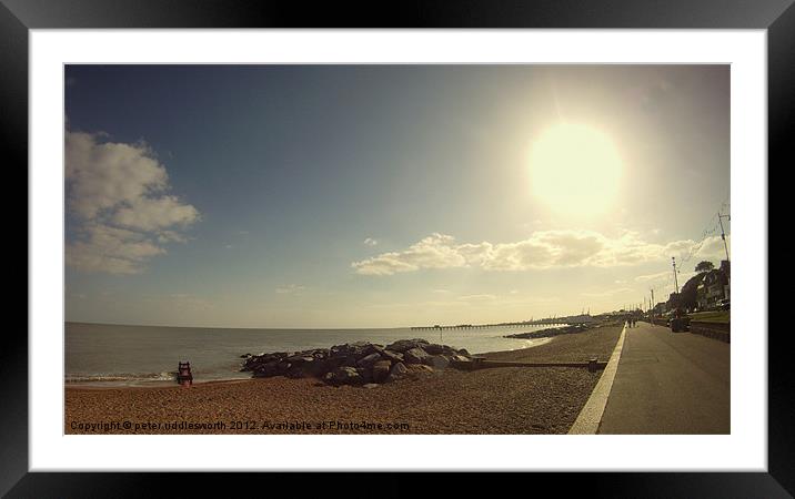 Felixstowe prom at sunset Framed Mounted Print by peter riddlesworth