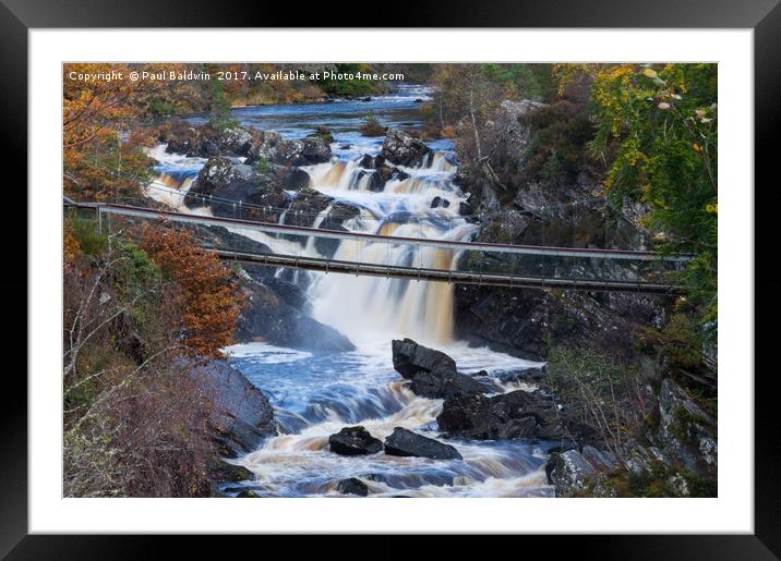 Bridge over Rogie Falls Framed Mounted Print by Paul Baldwin