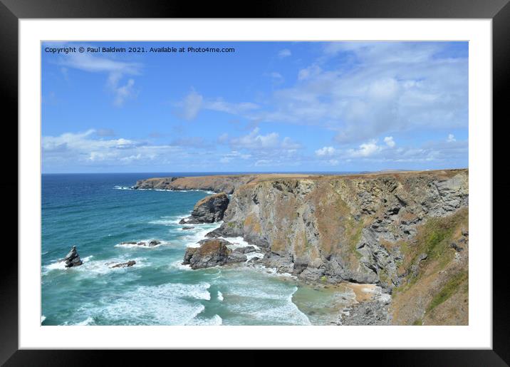 Bedruthan Steps Framed Mounted Print by Paul Baldwin