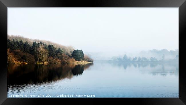 Mist over Thornton Reservoir Framed Print by Trevor Ellis