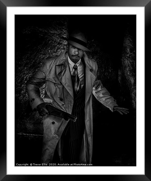 Gangster on the prowl Framed Mounted Print by Trevor Ellis