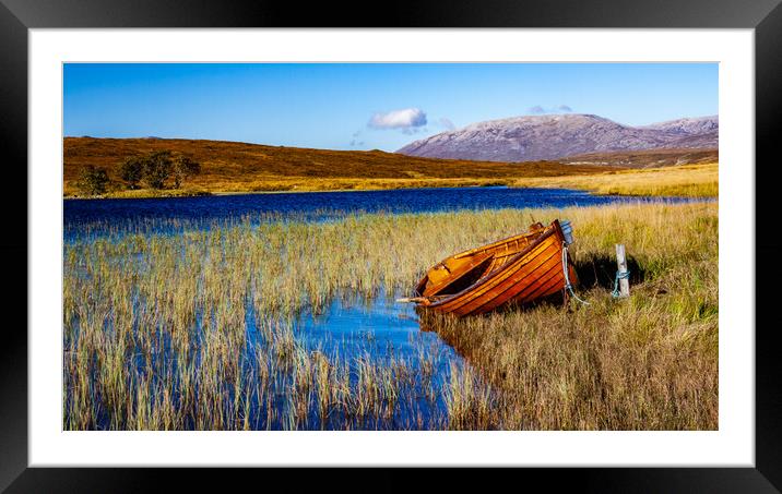 Loch Awe Rowing Boat Framed Mounted Print by John Frid