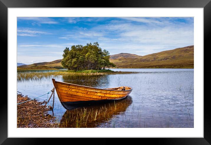 Loch Awe Fishing Boat Framed Mounted Print by John Frid