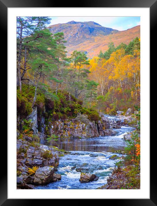 River Affric in Autumn Framed Mounted Print by John Frid