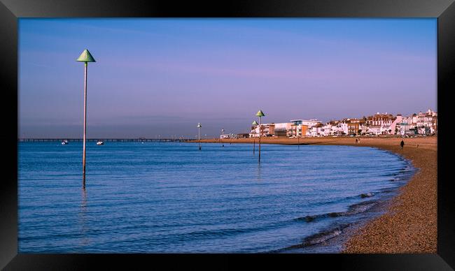 Thorpe Bay and Southend Sea Front Framed Print by John Frid