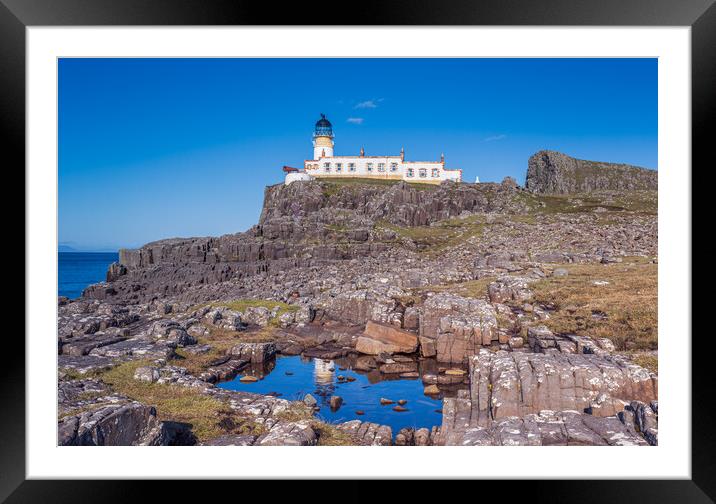 Neist Point Lightghouse with Reflection Framed Mounted Print by John Frid