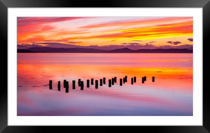 Moray Firth Sunset at Ardersier Framed Mounted Print by John Frid