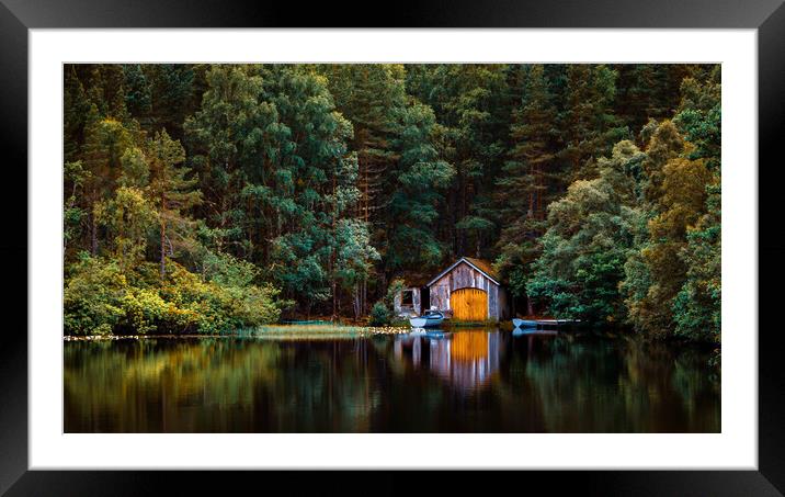 Boathouse at Loch Farr Framed Mounted Print by John Frid