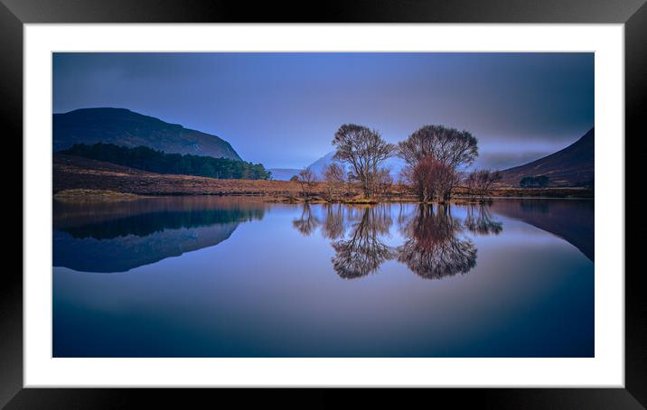 Reflections on Loch Droma Framed Mounted Print by John Frid