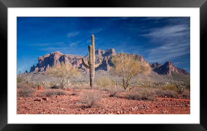 Superstition Mountains Arizona Framed Mounted Print by John Frid