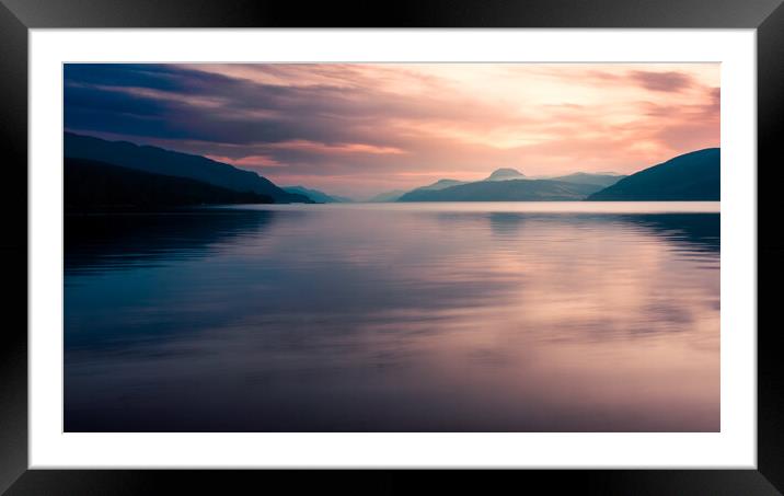 Loch Ness Sunset Framed Mounted Print by John Frid